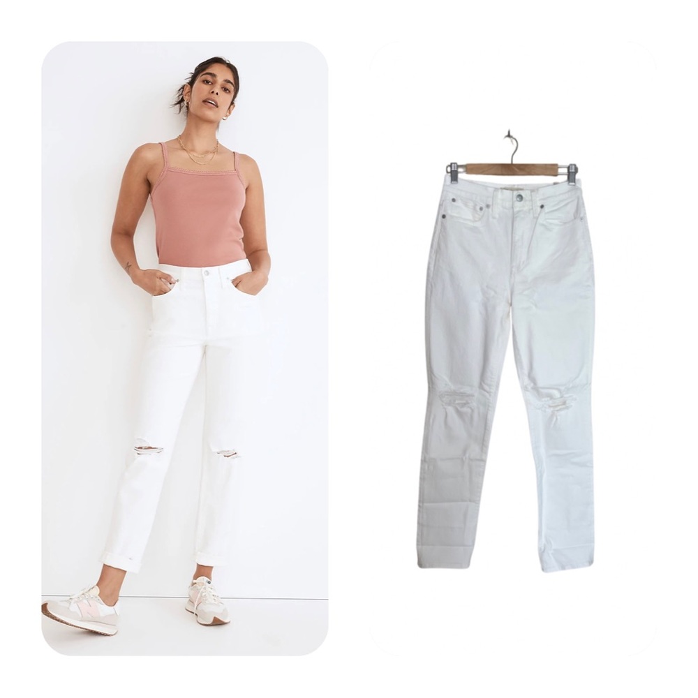 Madewell The High Rise Slim Boy Jeans Tile White Women’s 26 NWT